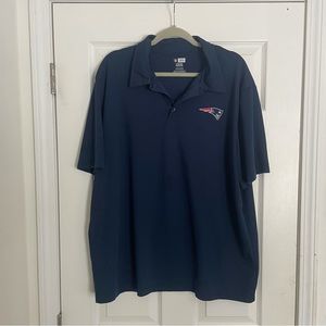 Patriots NFL Apparel Navy Blue Polo Shirt Men’s 2XL excellent used condition